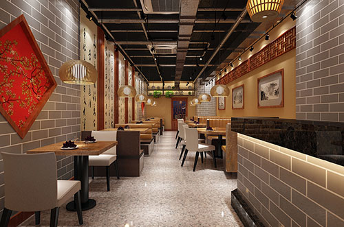 椒江传统中式餐厅餐馆装修设计效果图